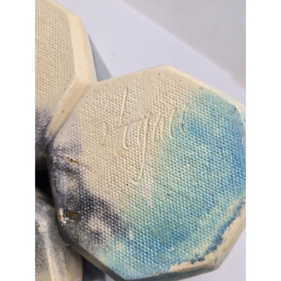 Hand Thrown Stegall Pottery TN Hexagonal Desk Organizer/Vase Signed - Picture 7 of 9